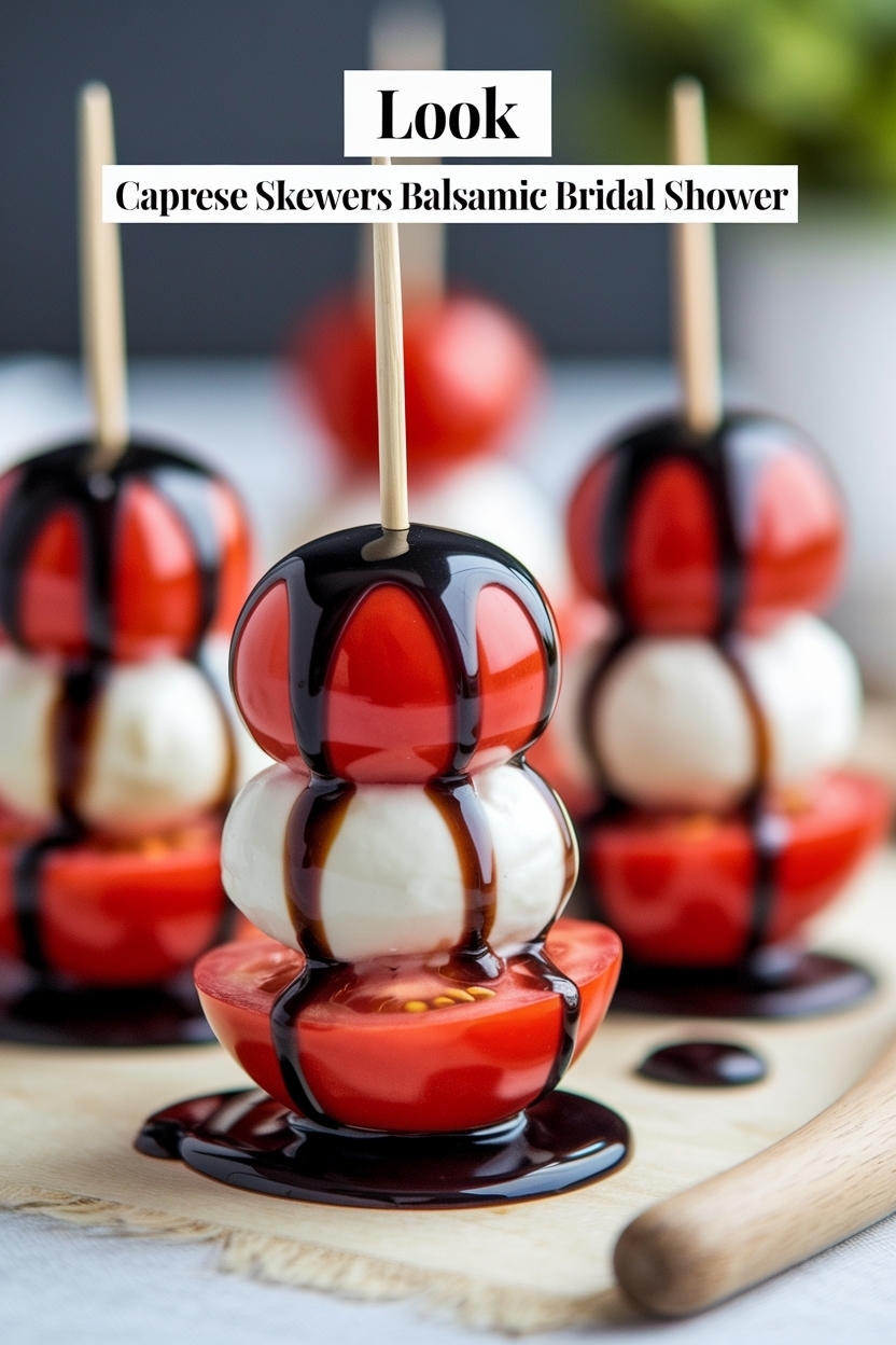 caprese skewers balsamic bridal shower