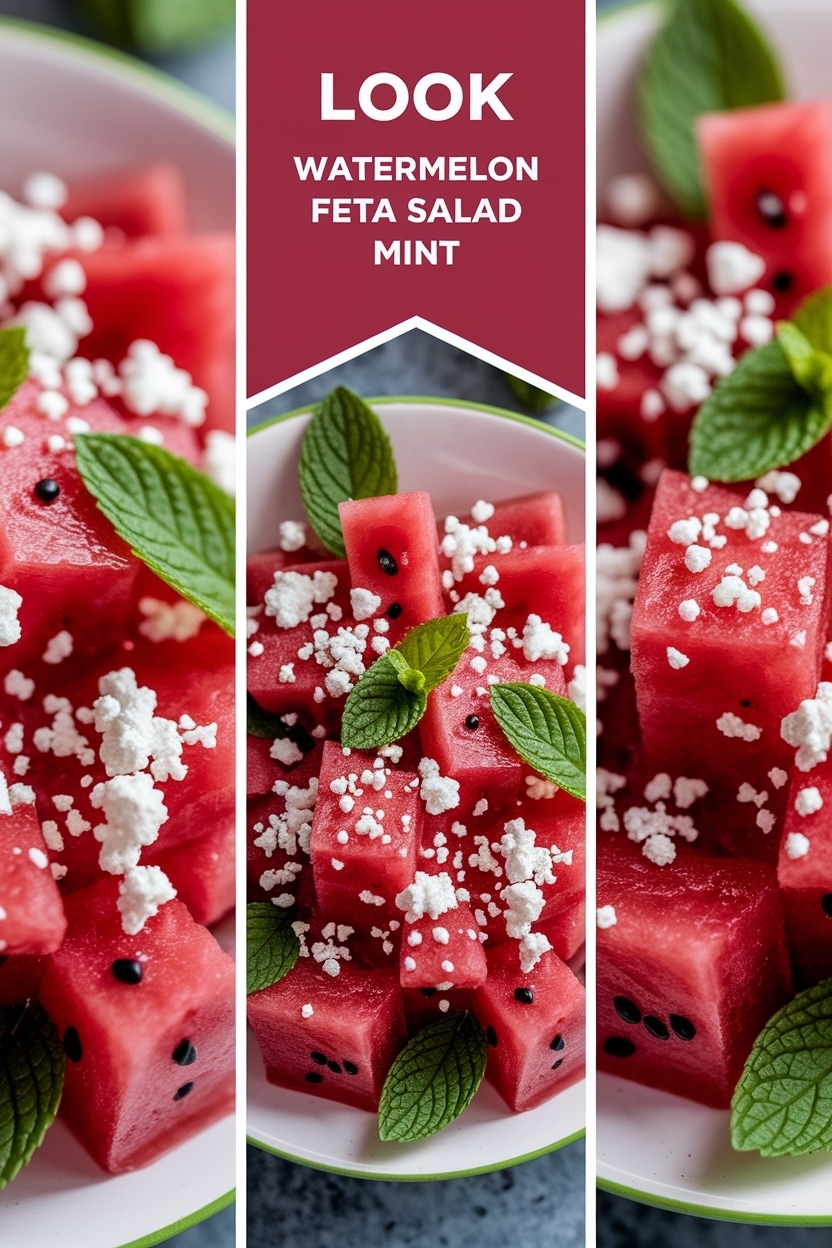 watermelon feta salad mint