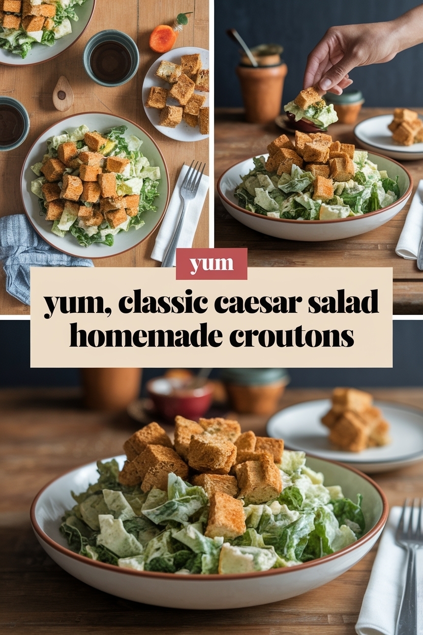 classic caesar salad homemade croutons