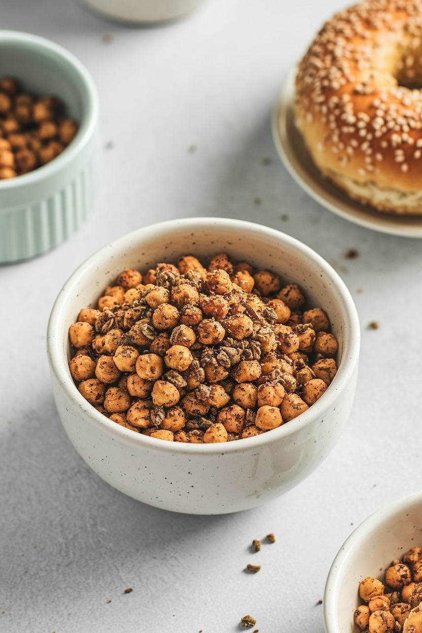 air fryer chickpeas everything bagel seasoning