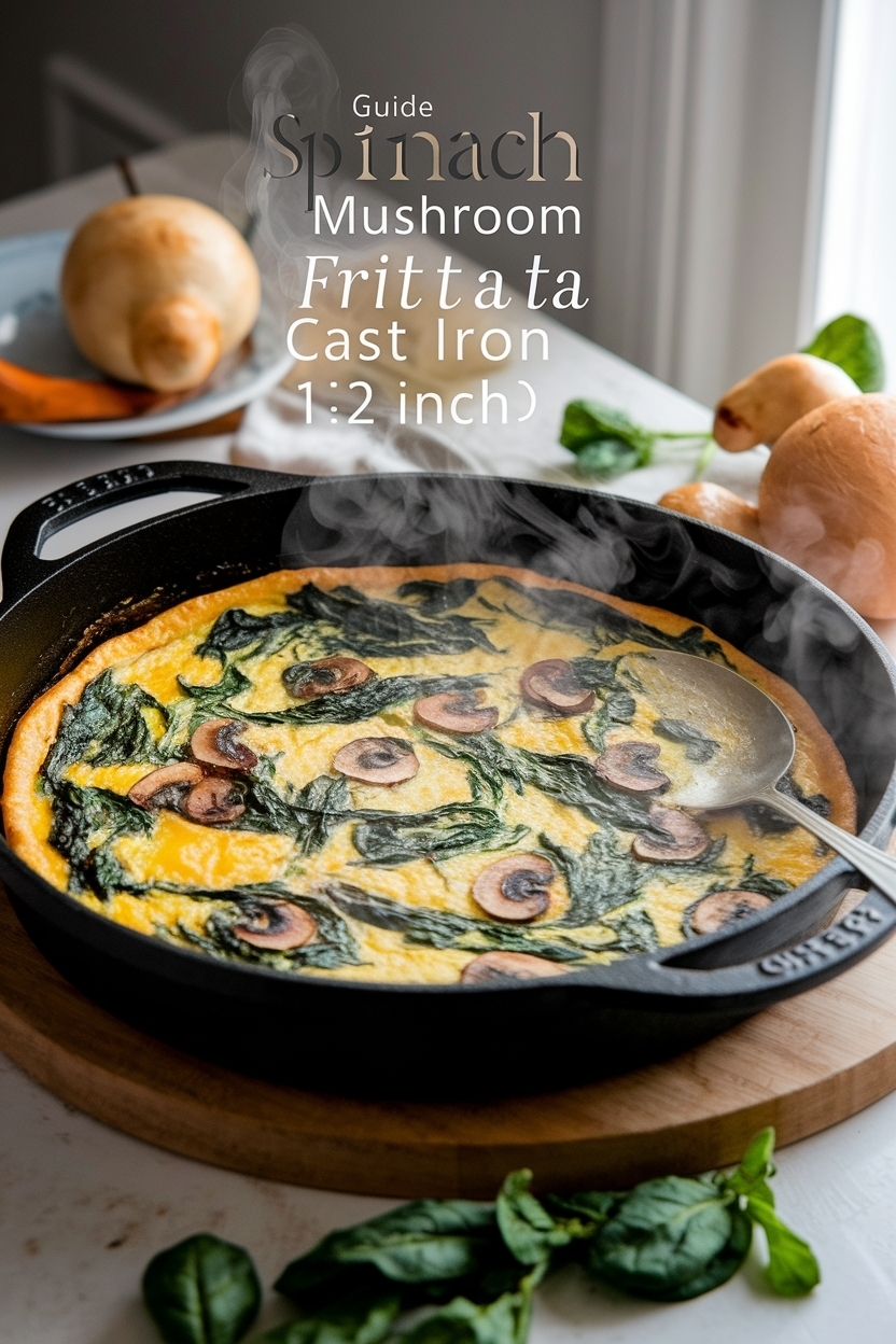 spinach mushroom frittata cast iron 12 inch