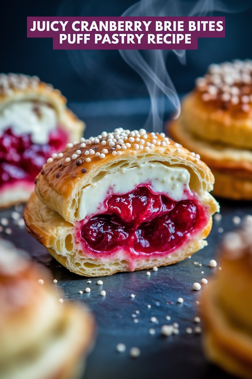 cranberry brie bites puff pastry recipe