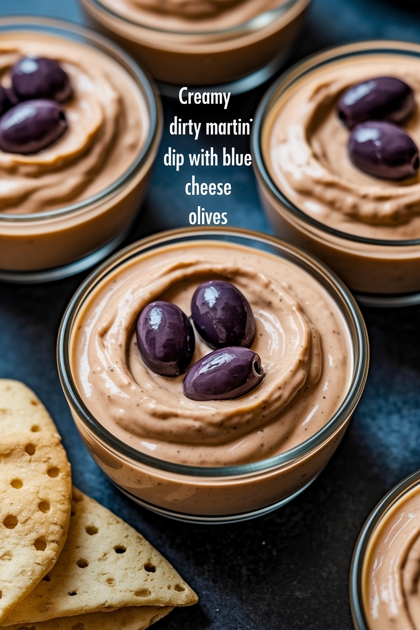 dirty martini dip with blue cheese olives
