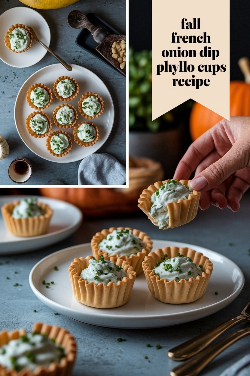 french onion dip phyllo cups recipe