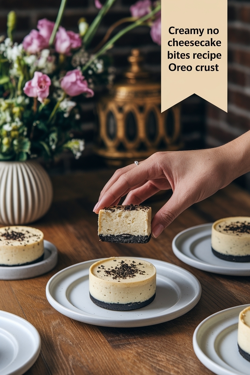 no bake cheesecake bites recipe oreo crust