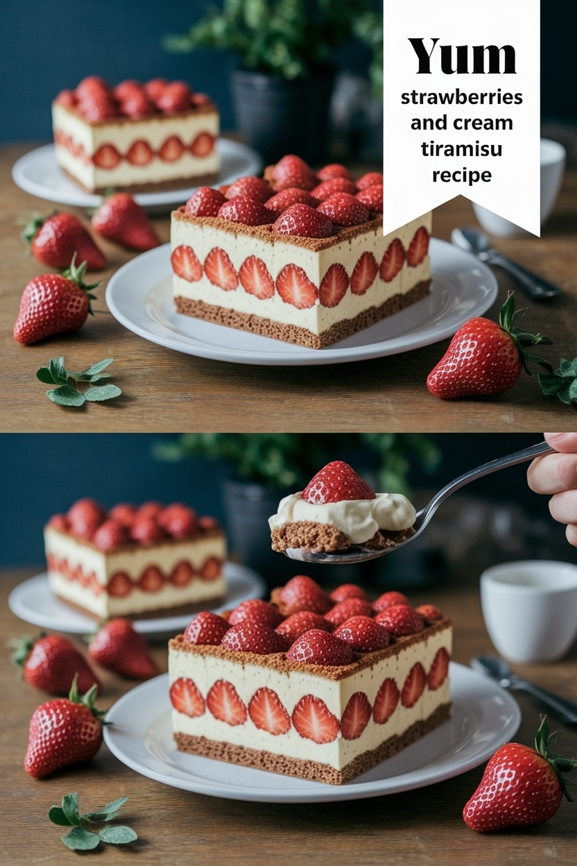 strawberries and cream tiramisu recipe