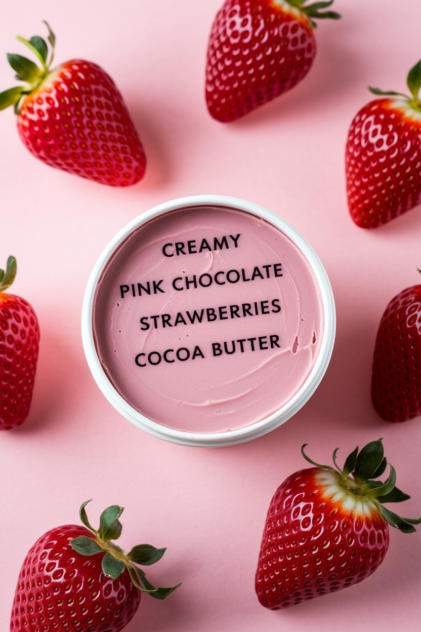 pink chocolate strawberries colored cocoa butter