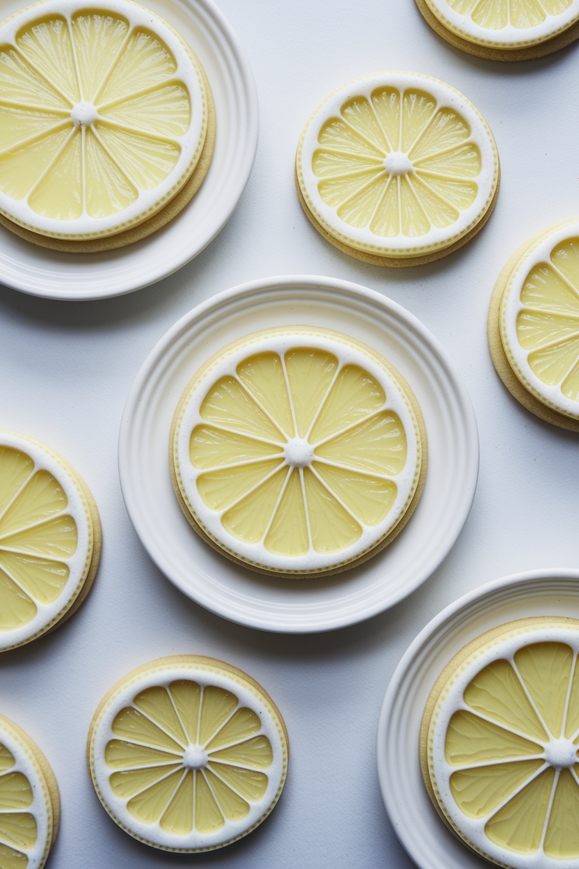 lemon slice sugar cookies decorated