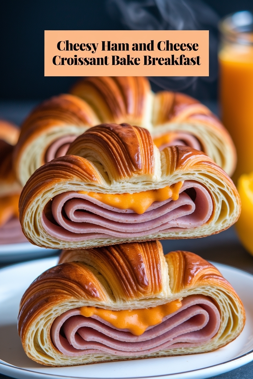 ham and cheese croissant bake breakfast