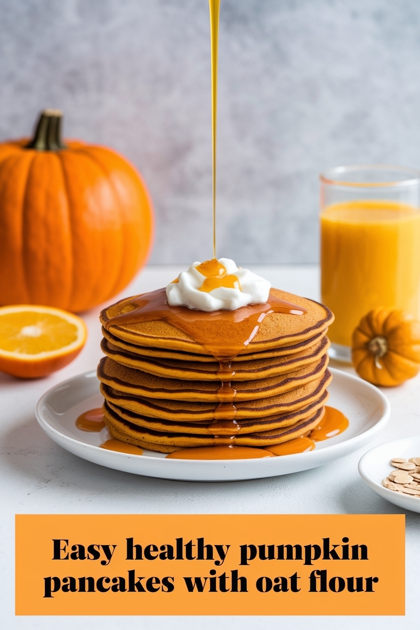 healthy pumpkin pancakes with oat flour