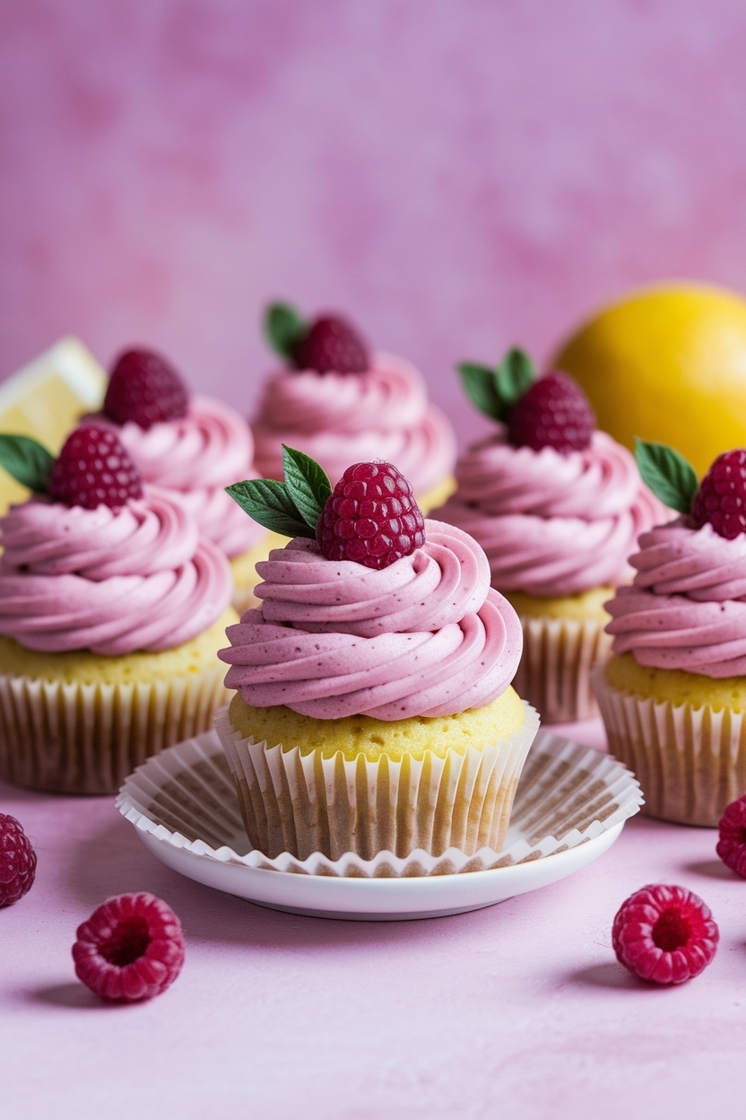 lemon raspberry cupcakes buttercream