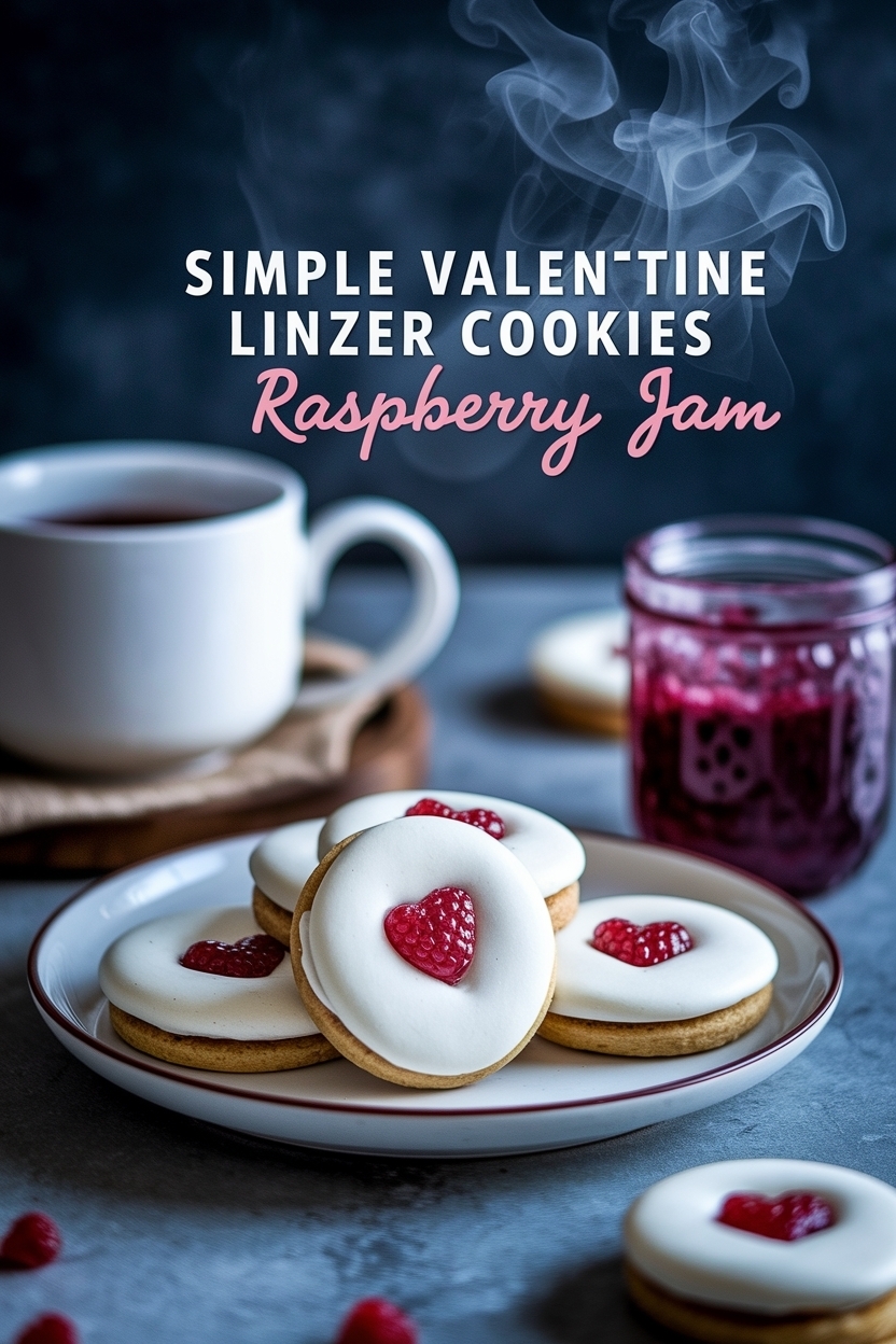 valentine linzer cookies raspberry jam