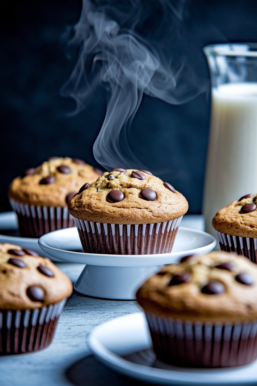 sourdough discard banana muffins chocolate chip