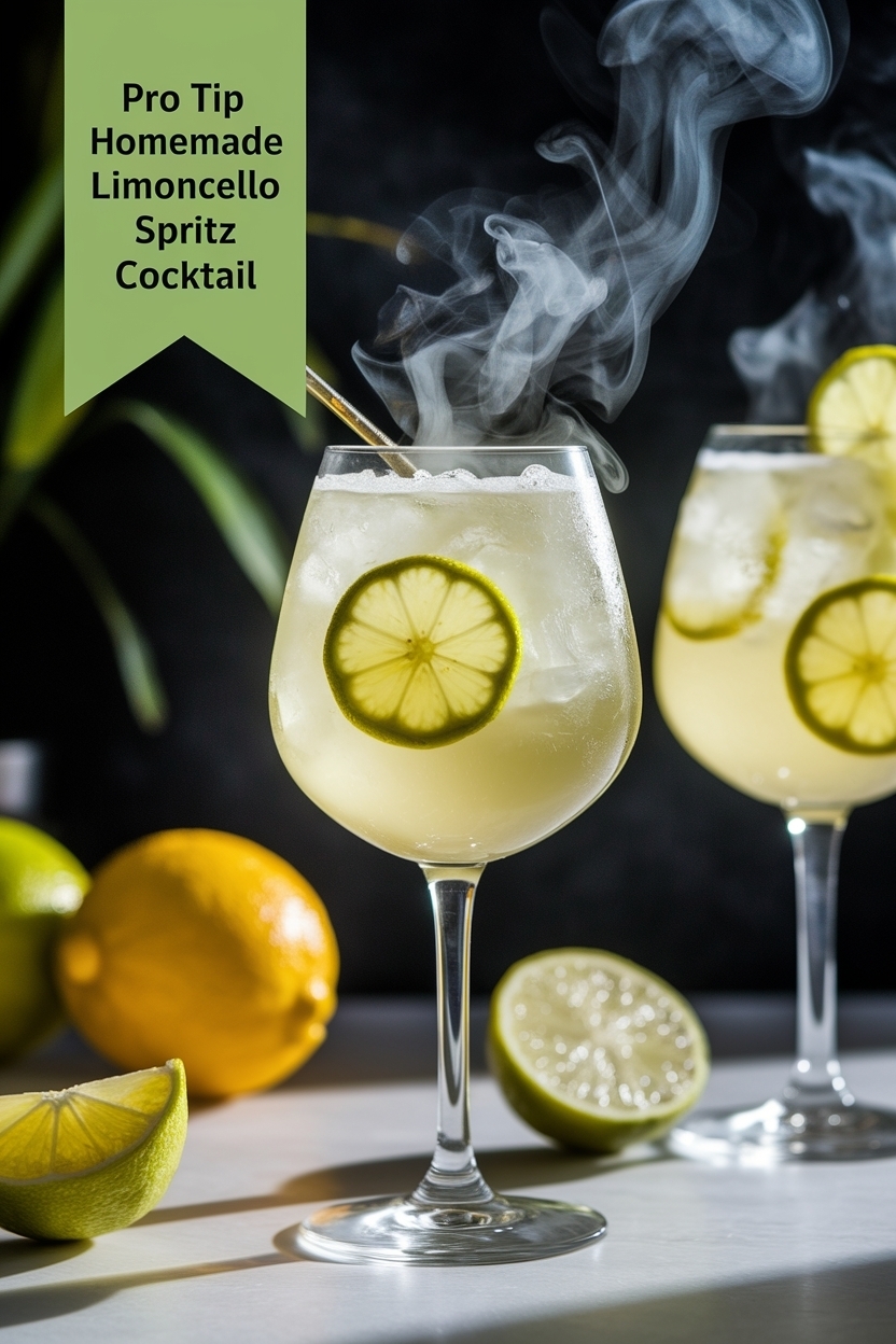 homemade limoncello spritz cocktail