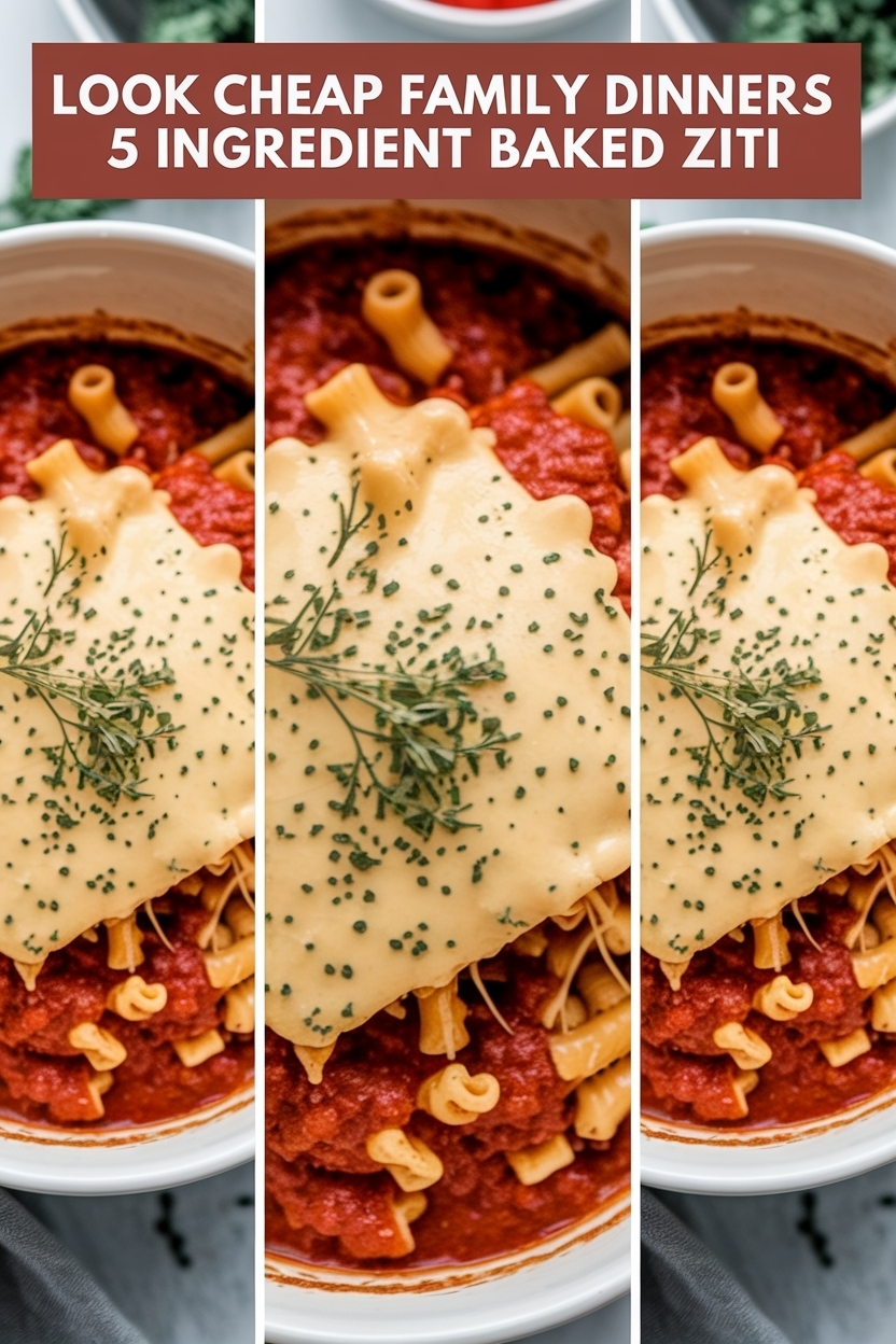 cheap family dinners 5 ingredient baked ziti