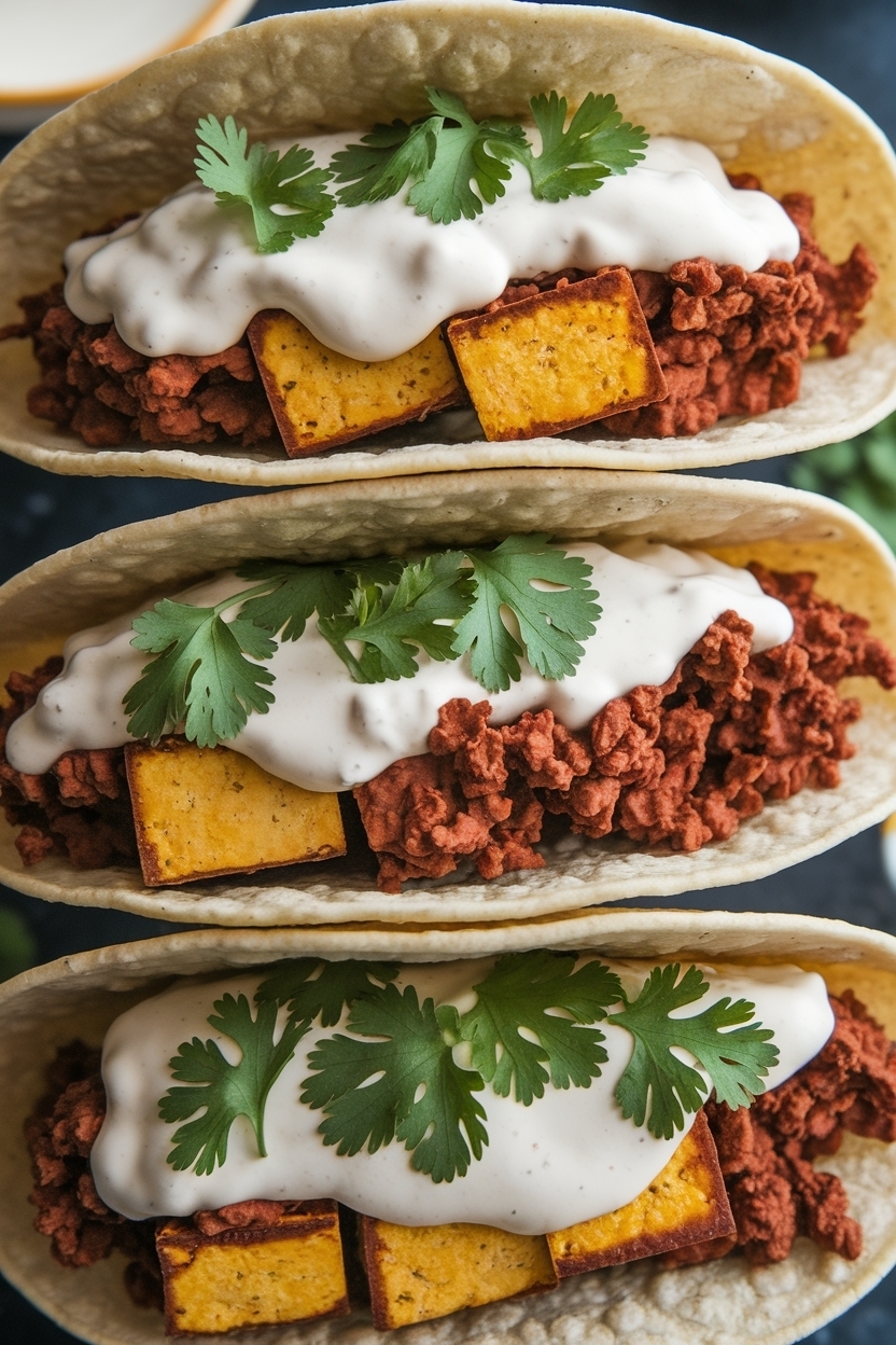 crispy tofu tacos chipotle crema