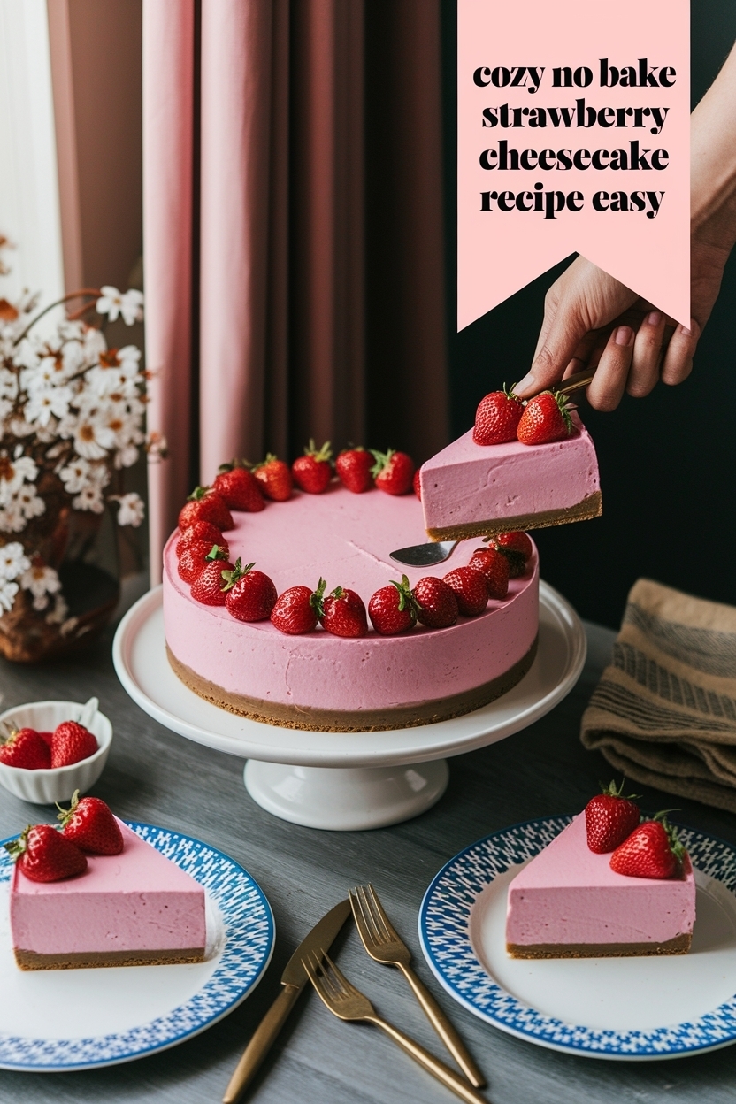 no bake strawberry cheesecake recipe easy