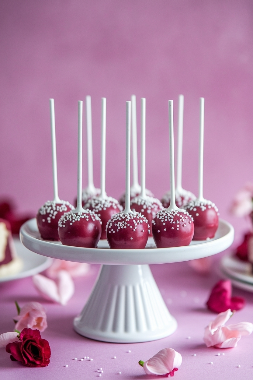 red velvet cake pops valentine
