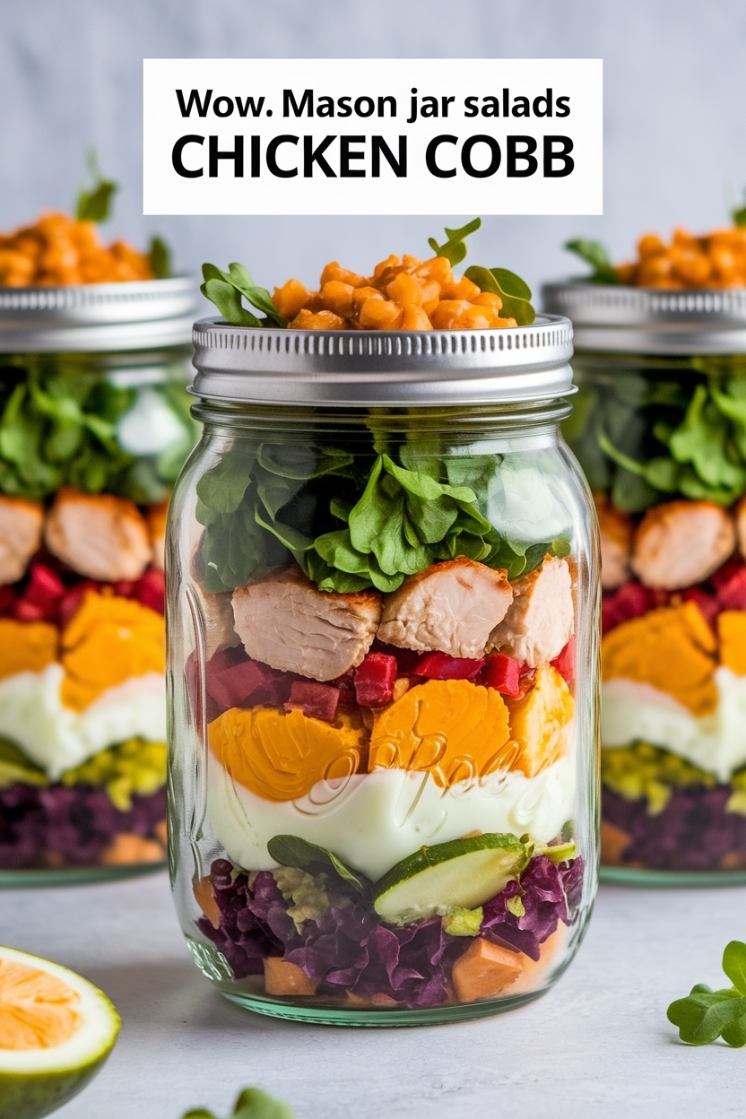 mason jar salads chicken cobb