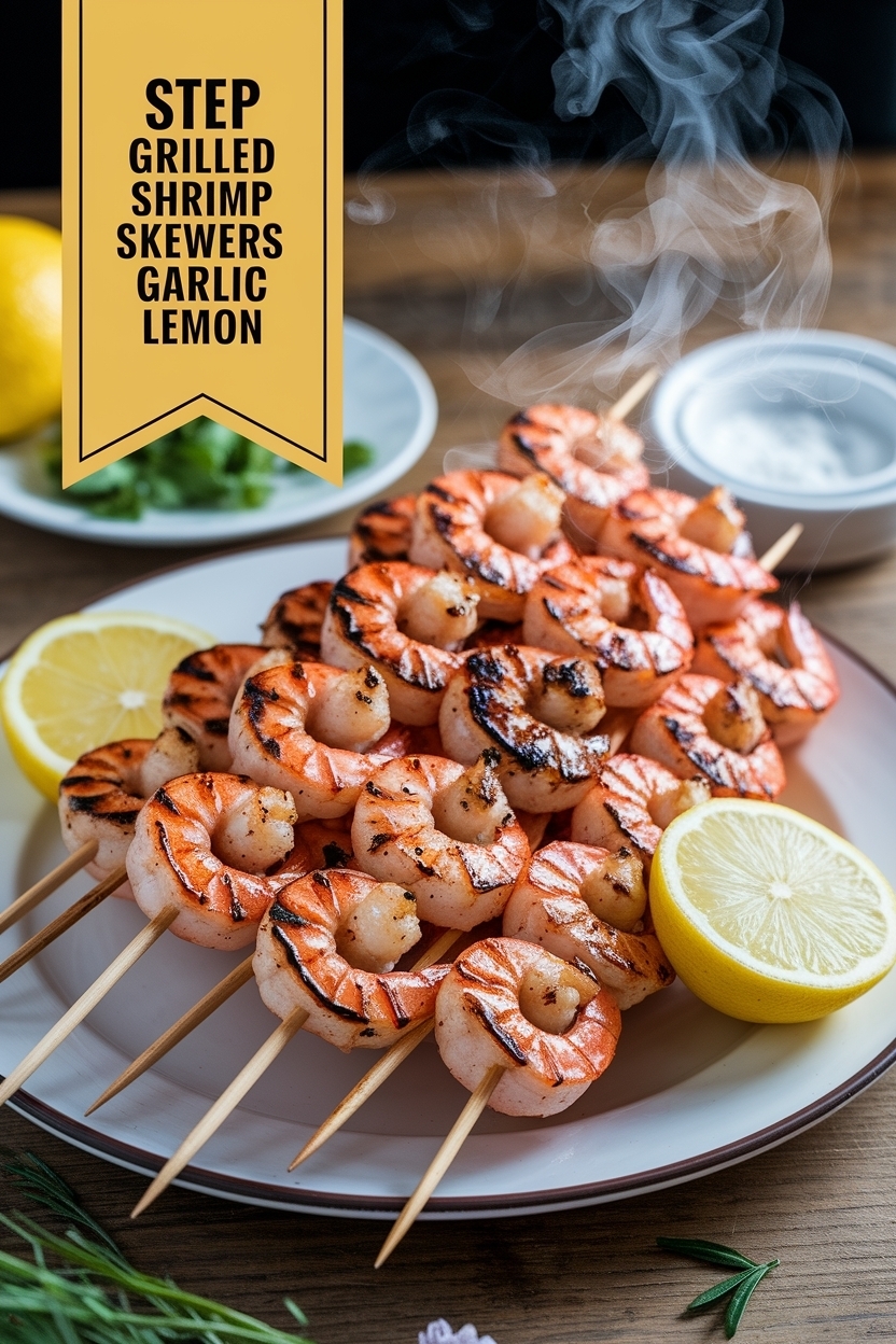 grilled shrimp skewers garlic lemon