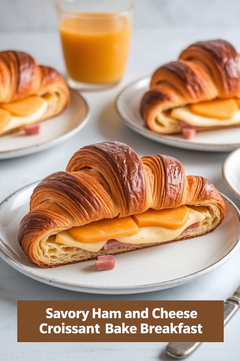 ham and cheese croissant bake breakfast