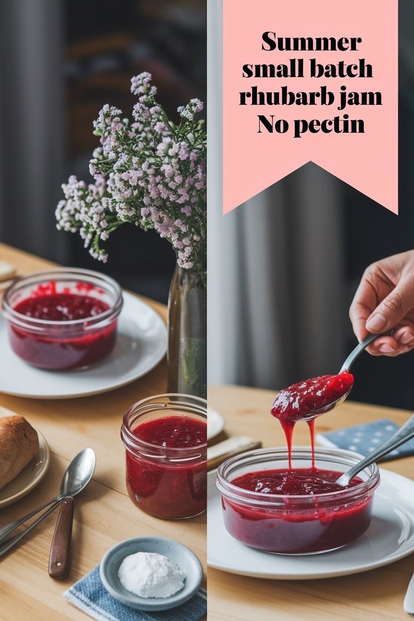 small batch rhubarb jam no pectin