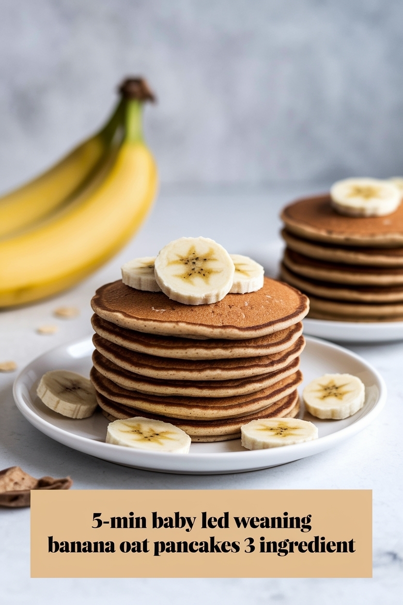 baby led weaning banana oat pancakes 3 ingredient