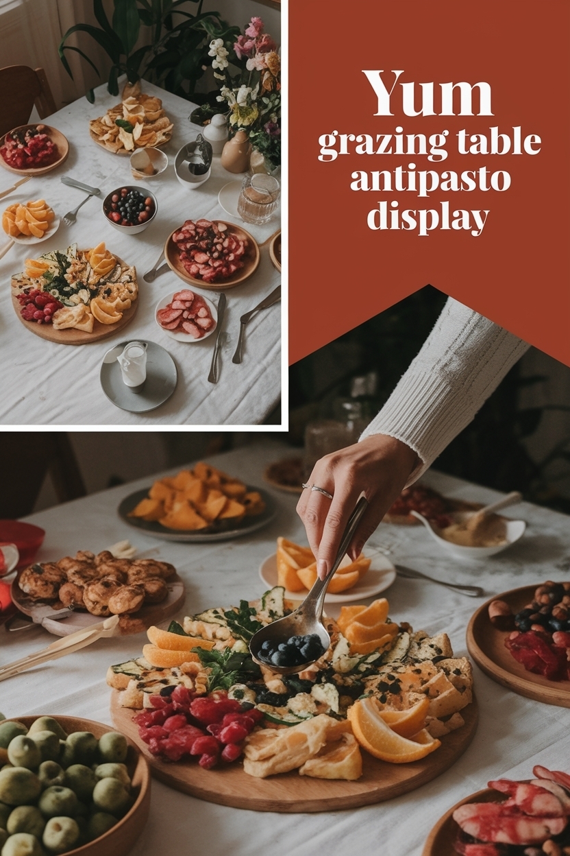 grazing table antipasto display