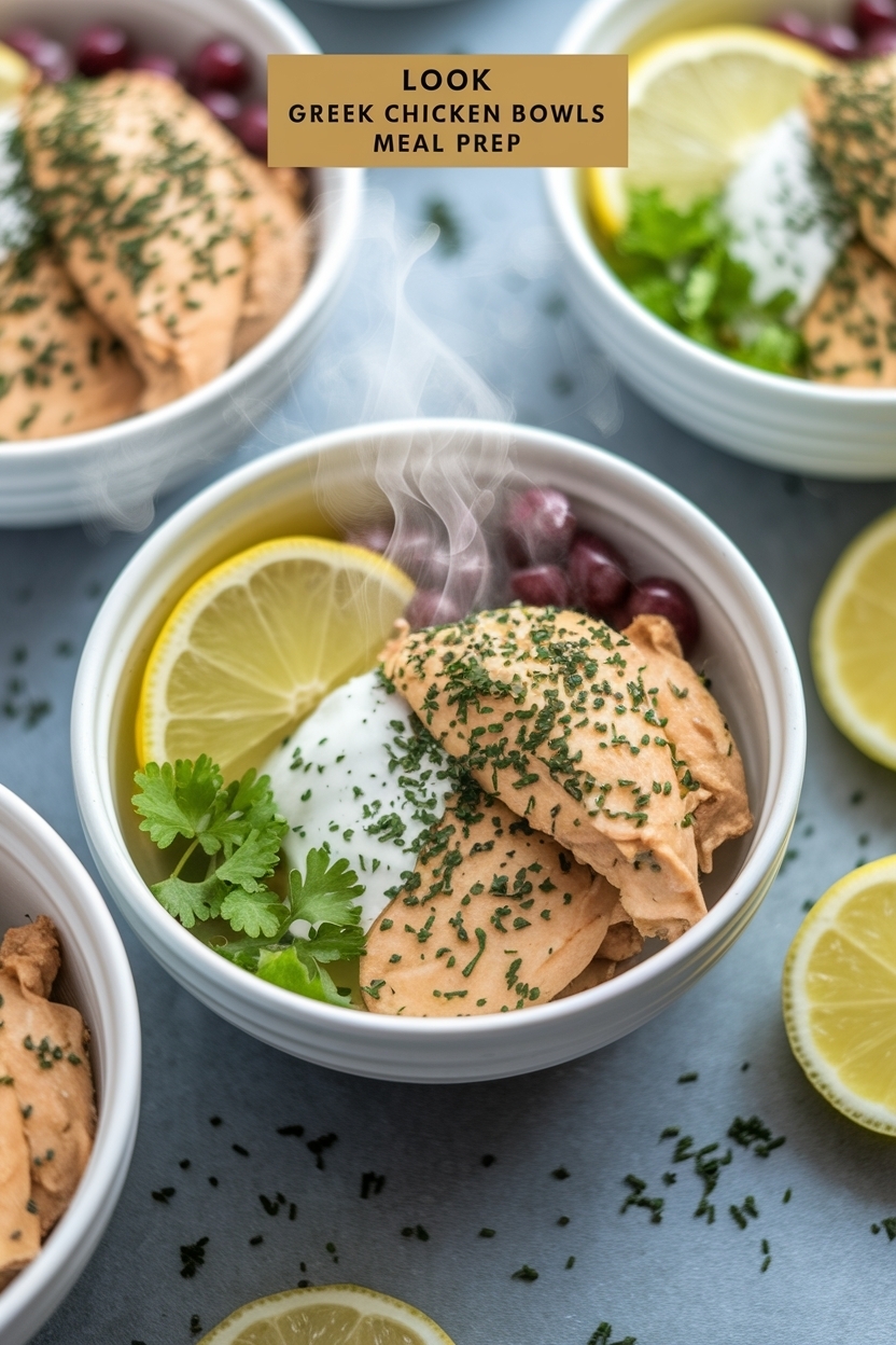 greek chicken bowls meal prep