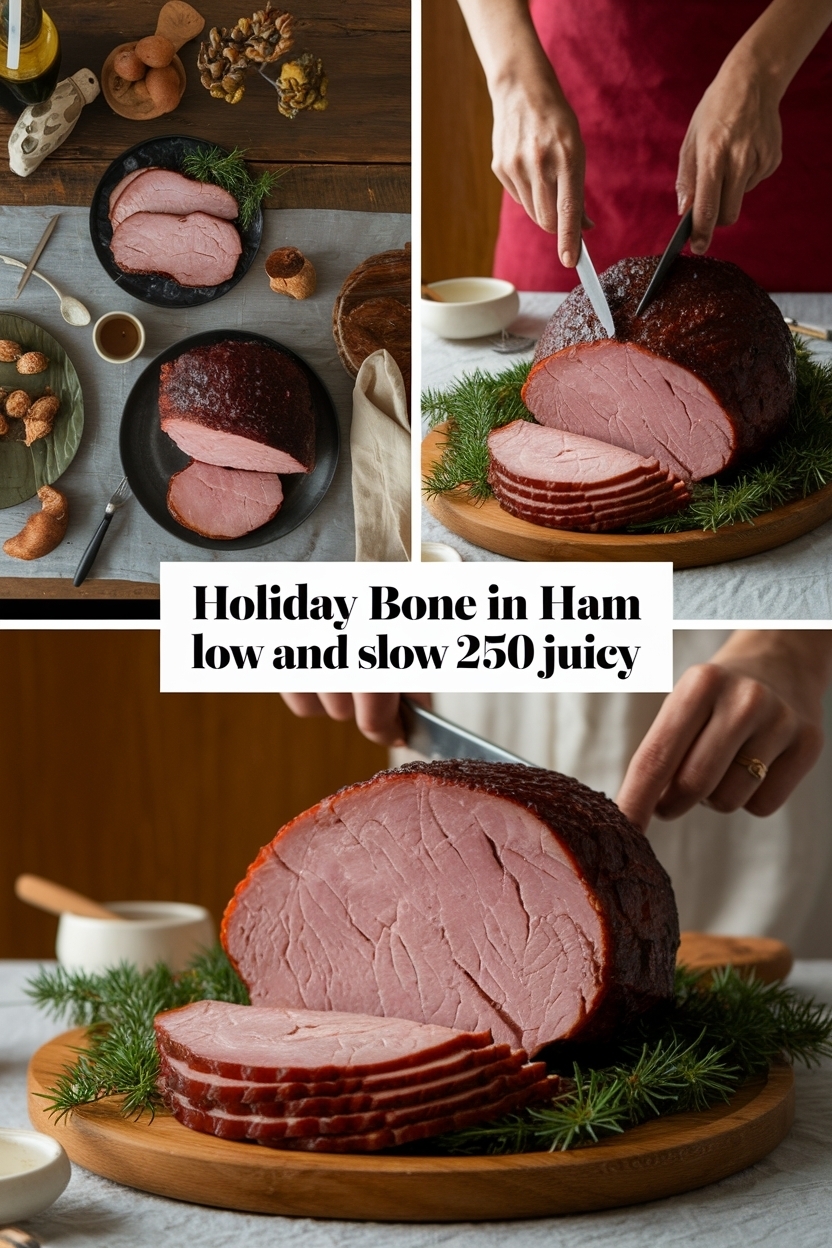 bone in ham low and slow 250 juicy