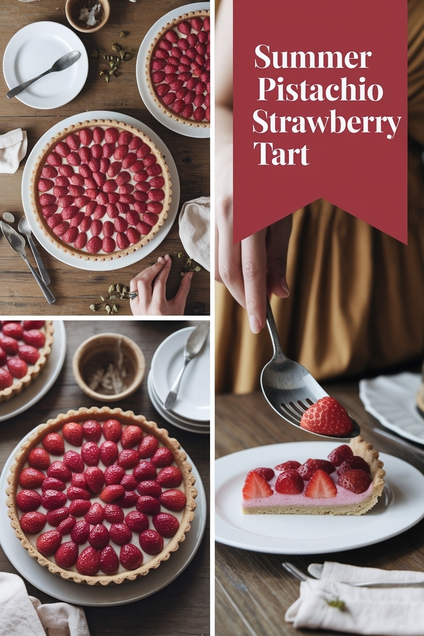 pistachio strawberry tart
