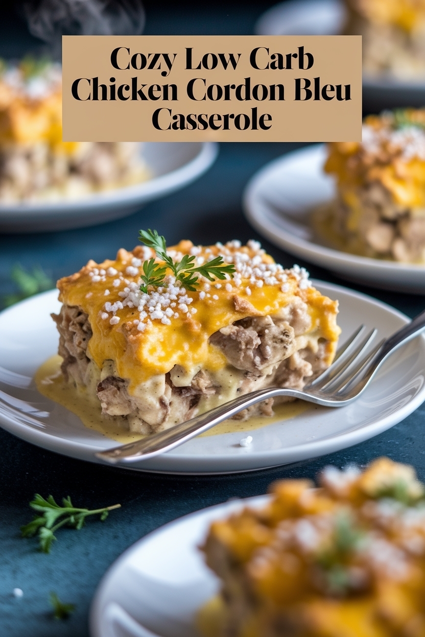 low carb chicken cordon bleu casserole