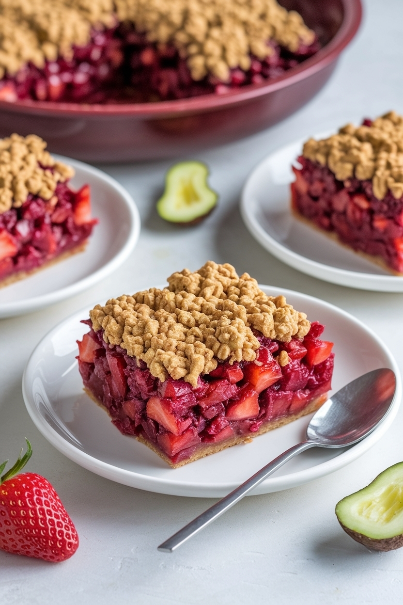 strawberry rhubarb crisp with ginger