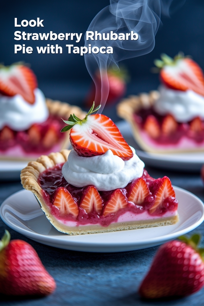 strawberry rhubarb pie with tapioca