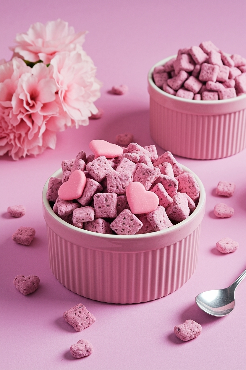 valentine puppy chow pink