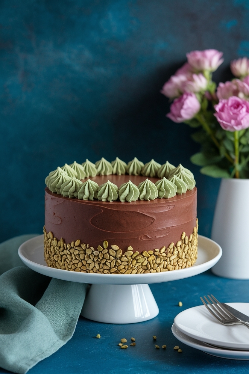 taurus zodiac chocolate pistachio cake