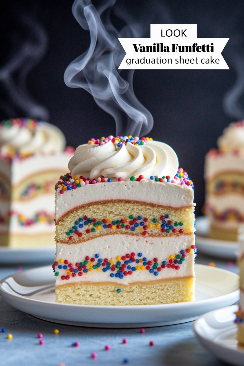 vanilla funfetti graduation sheet cake