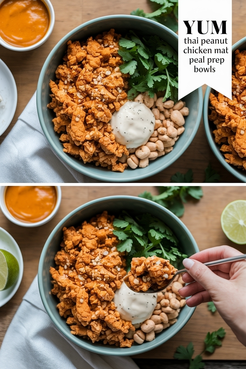 thai peanut chicken meal prep bowls