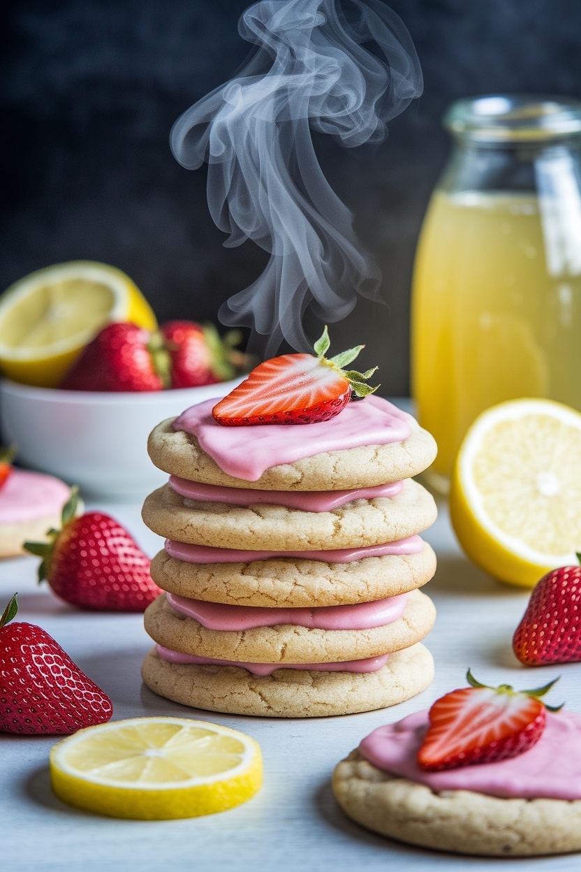strawberry lemonade sugar cookies
