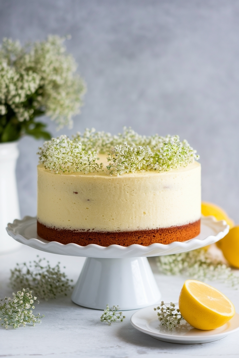 lemon elderflower cake spring