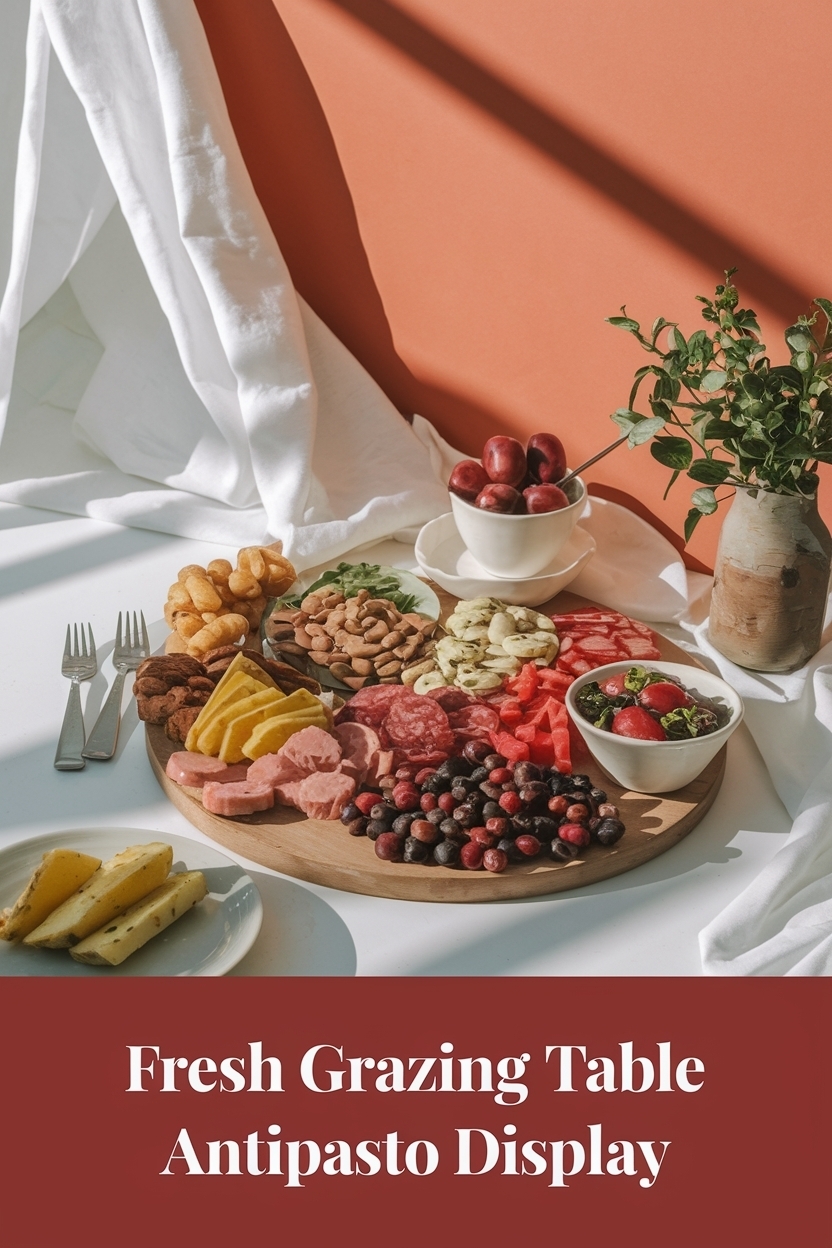 grazing table antipasto display