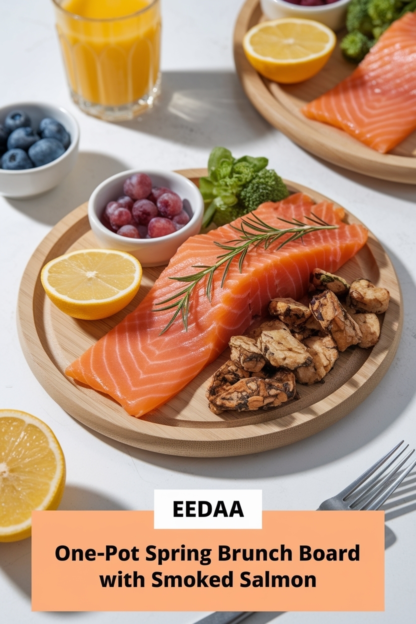 spring brunch board with smoked salmon