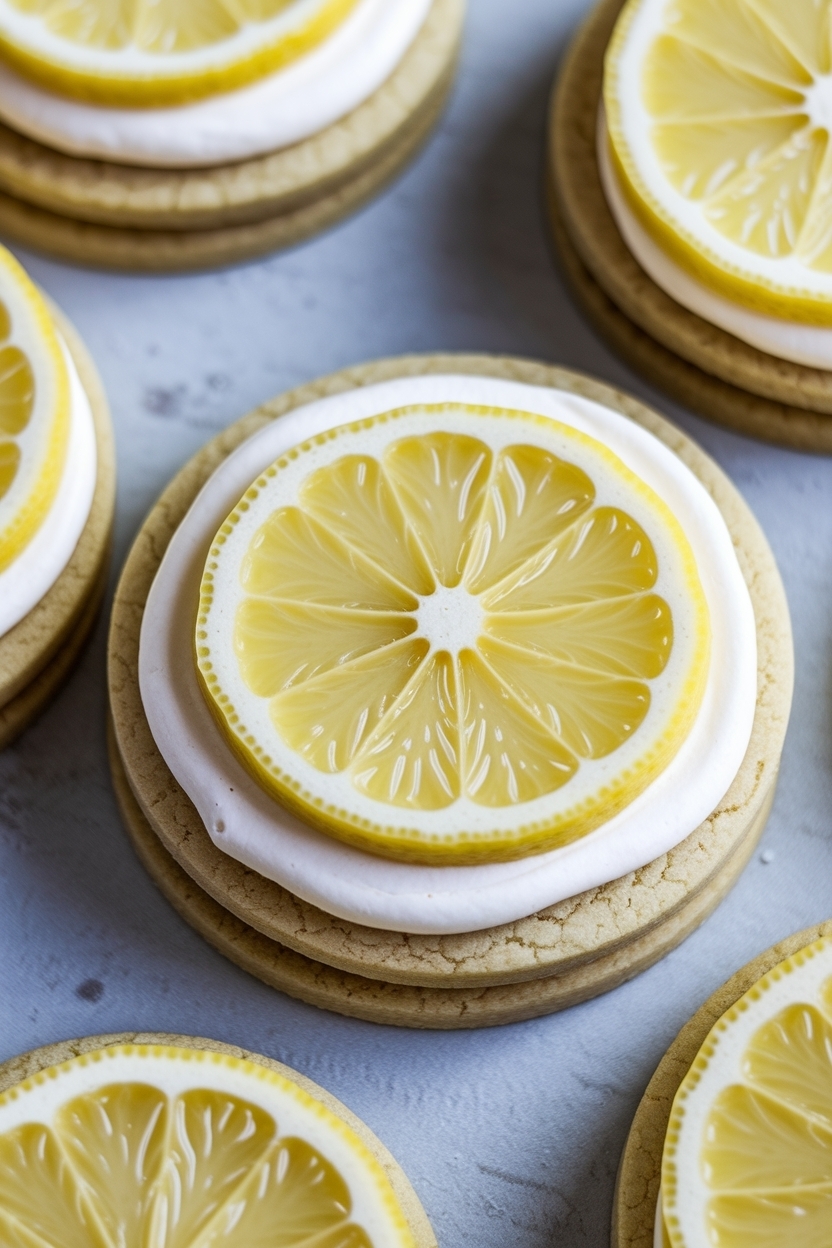 lemon slice sugar cookies decorated