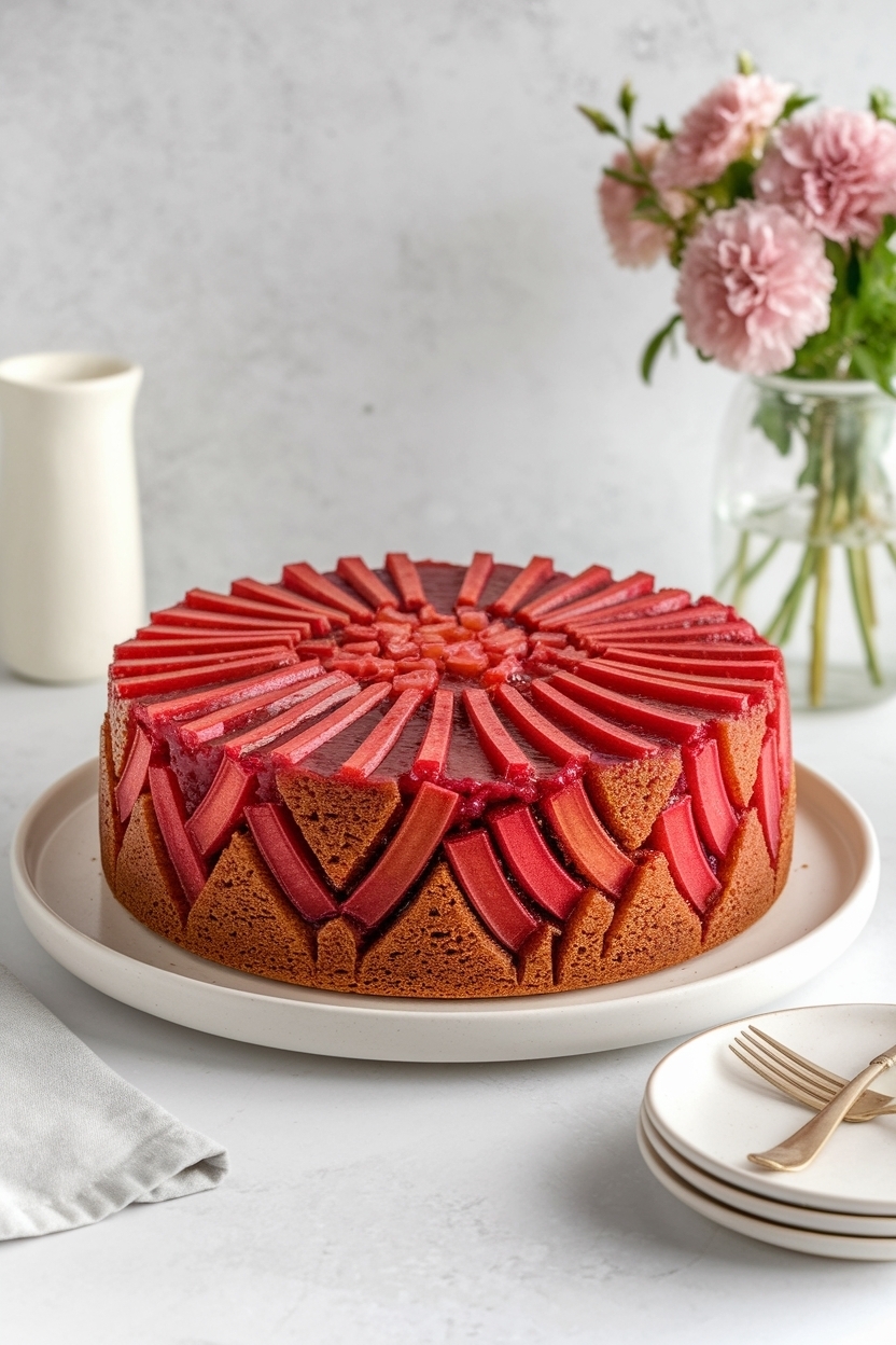 rhubarb upside down cake