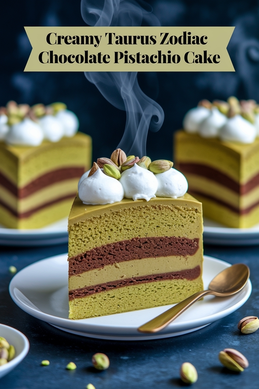 taurus zodiac chocolate pistachio cake