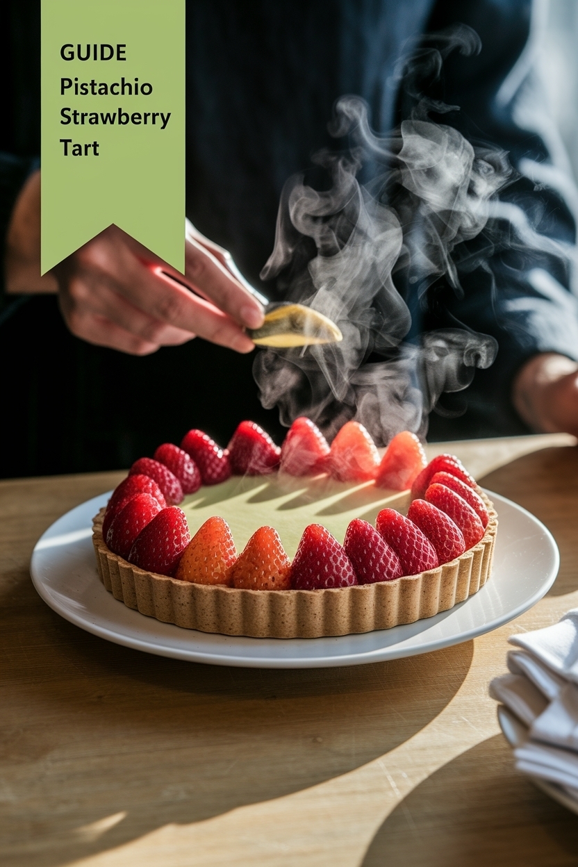 pistachio strawberry tart