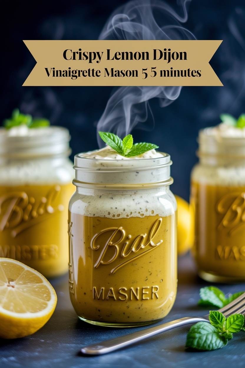 lemon dijon vinaigrette mason jar 5 minutes