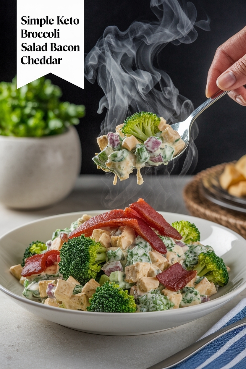 keto broccoli salad bacon cheddar