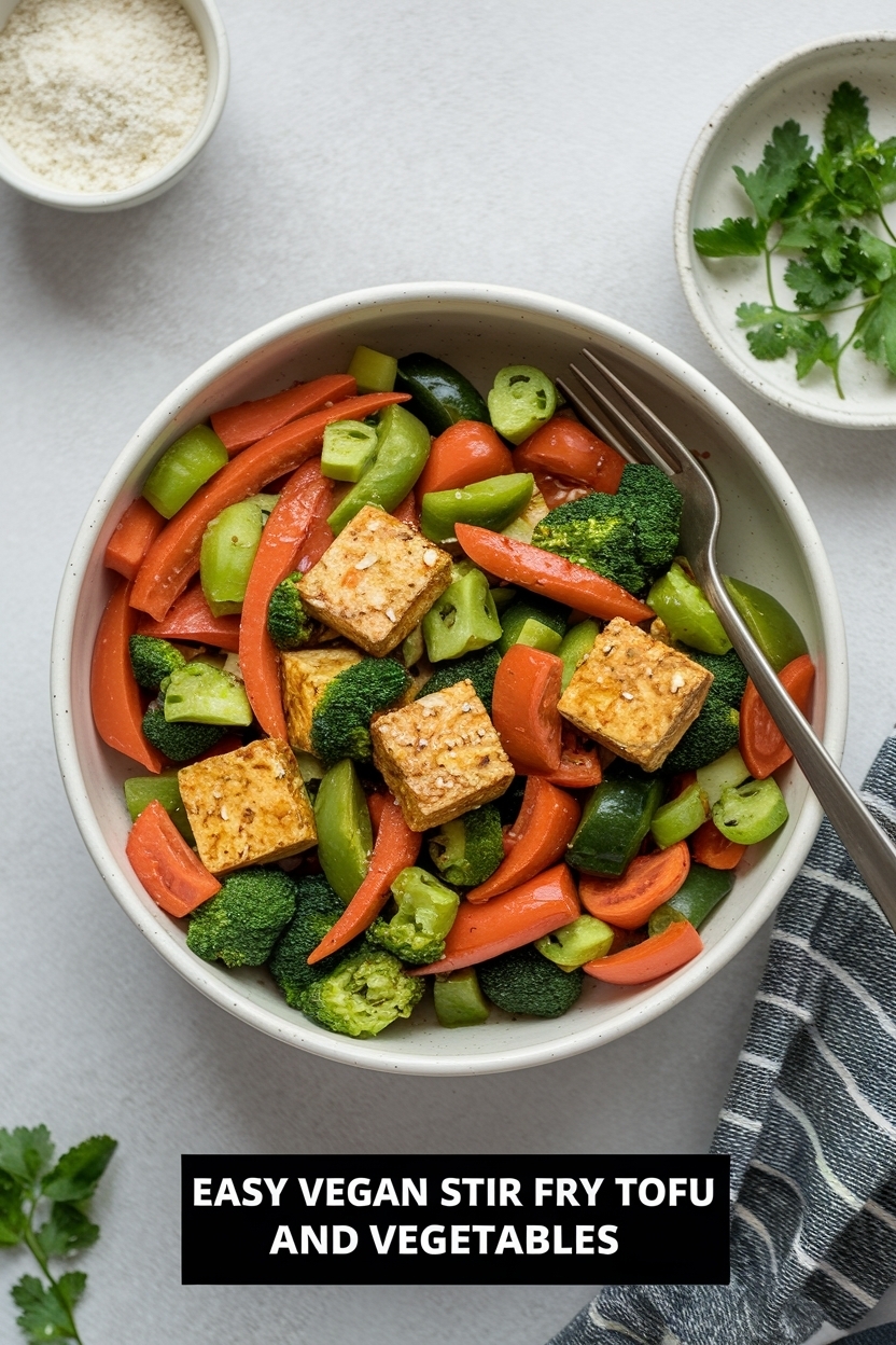 vegan stir fry tofu and vegetables