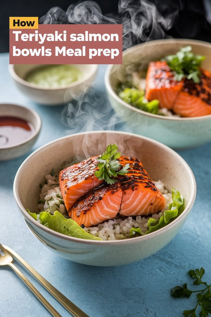 teriyaki salmon bowls meal prep